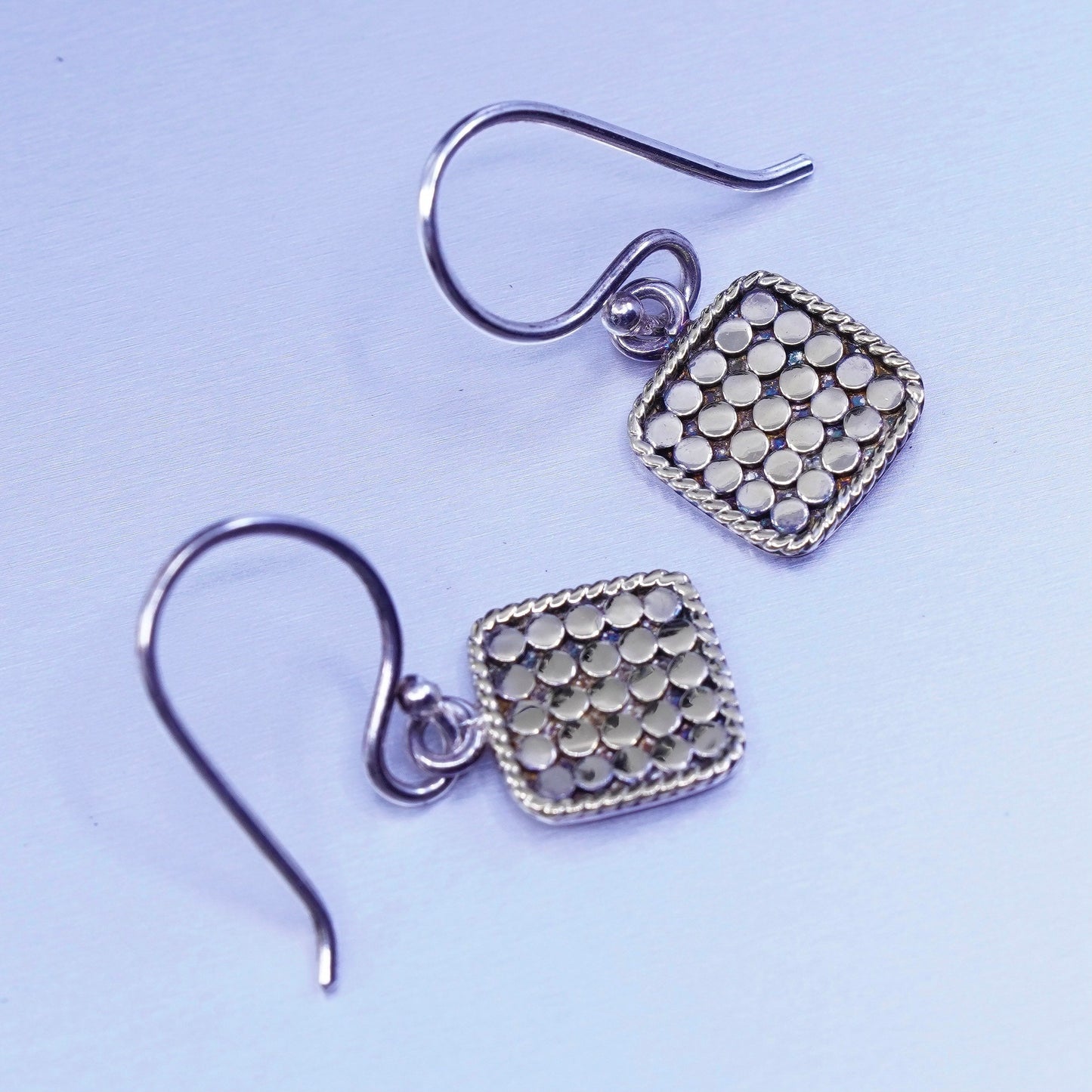 vtg Anna beck Vermeil gold over sterling 925 silver handmade dotted earrings