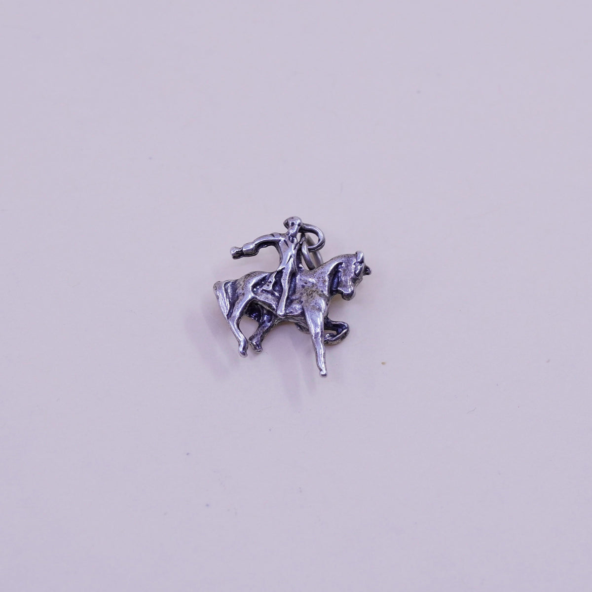 Handmade vintage Sterling silver pendant, 925 riding horse charm