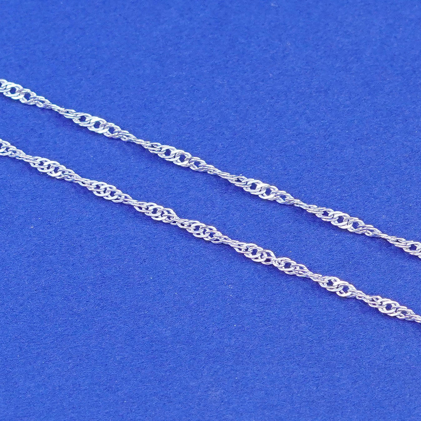 16”, vintage Sterling silver necklace, 925 Singapore rope chain