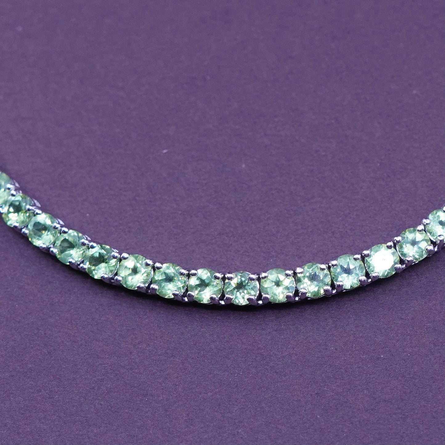 Size adjustable, Sterling 925 silver handmade necklace, box chain with peridot