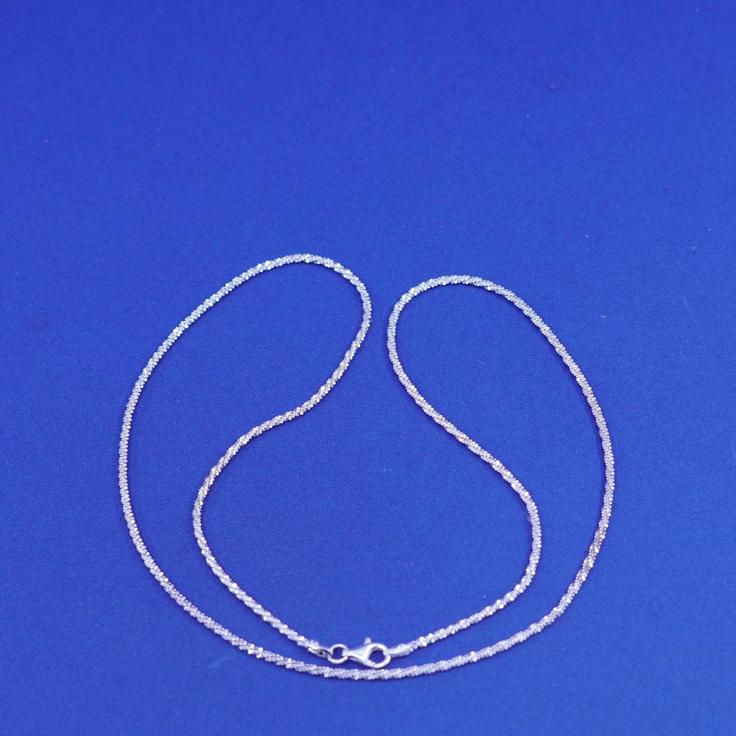 20”, vintage Sterling silver handmade chain, 925 twisted herringbone necklace