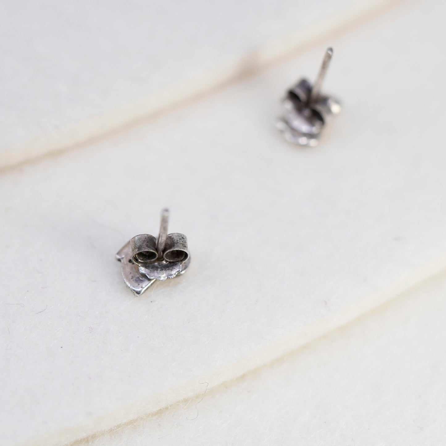 Vintage Sterling silver handmade earrings, 925 chick penguin bird studs