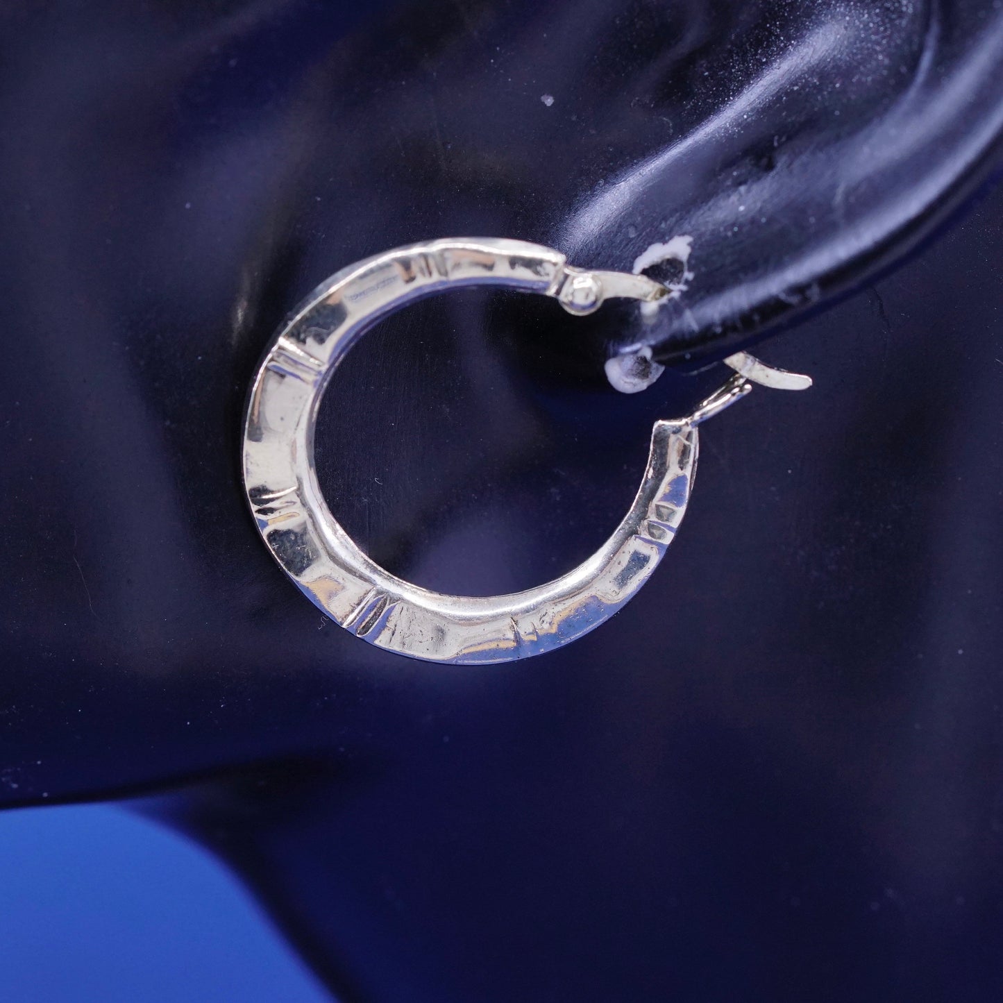 1”, vintage gold over Sterling 925 silver handmade hoop earrings, huggie