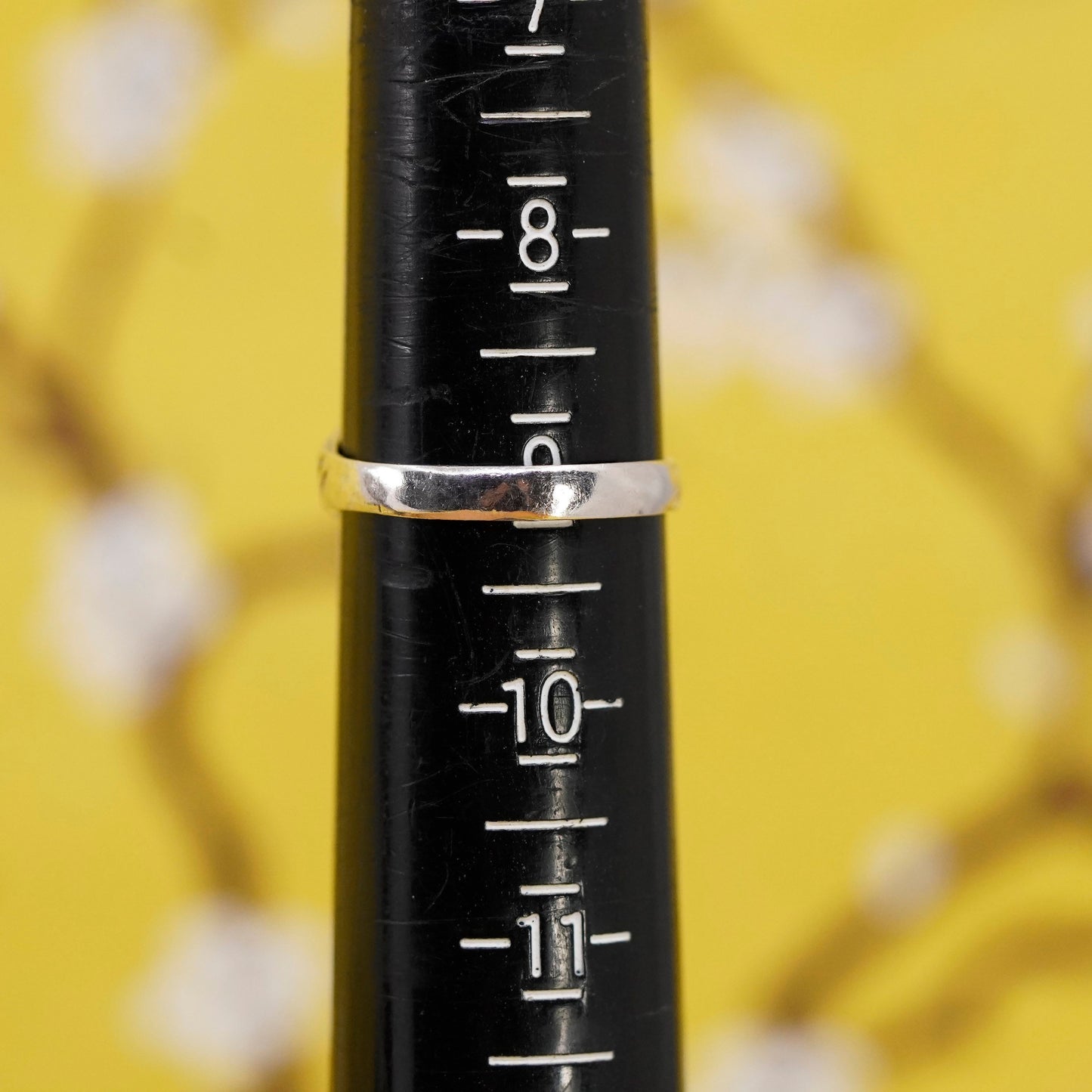 Size 9, sterling silver handmade ring, textured 925 ribbed band, minimalist