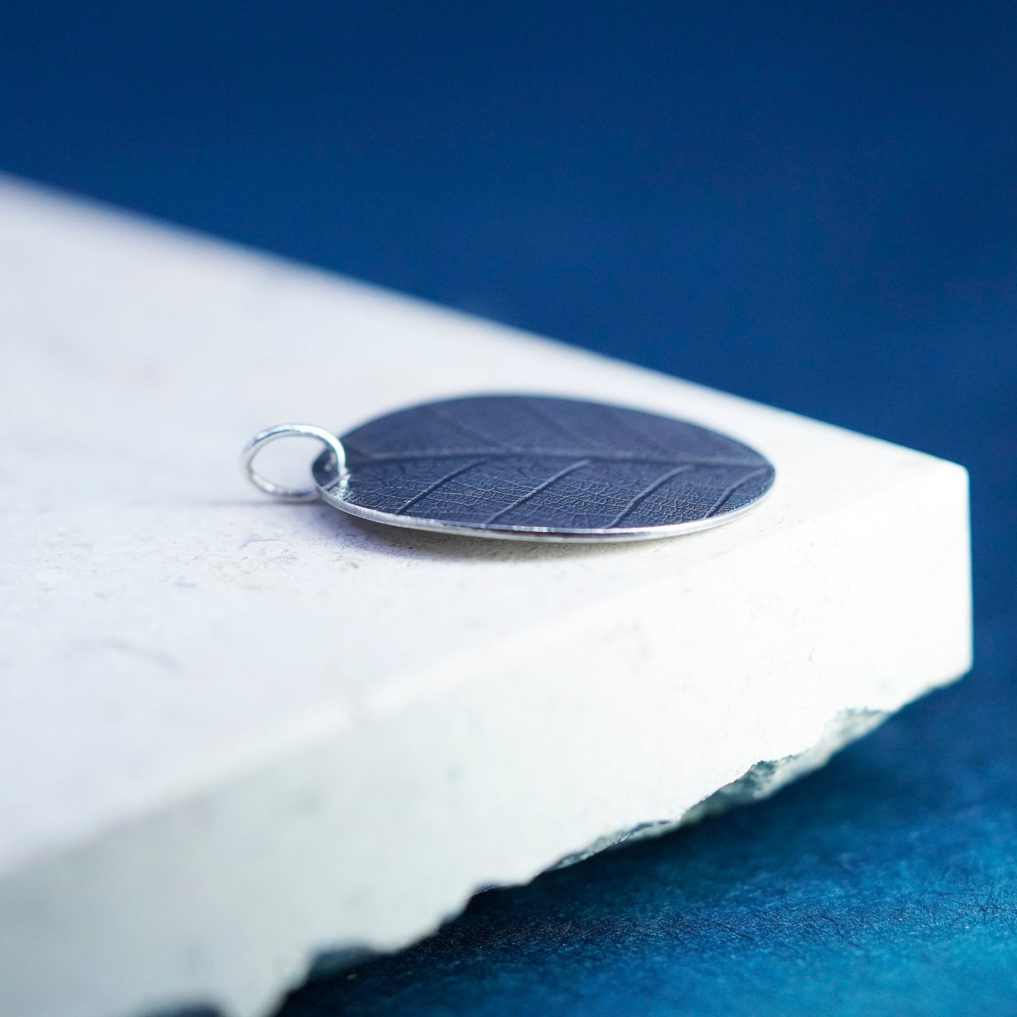 Vintage Sterling silver handmade pendant, 925 leaf tag