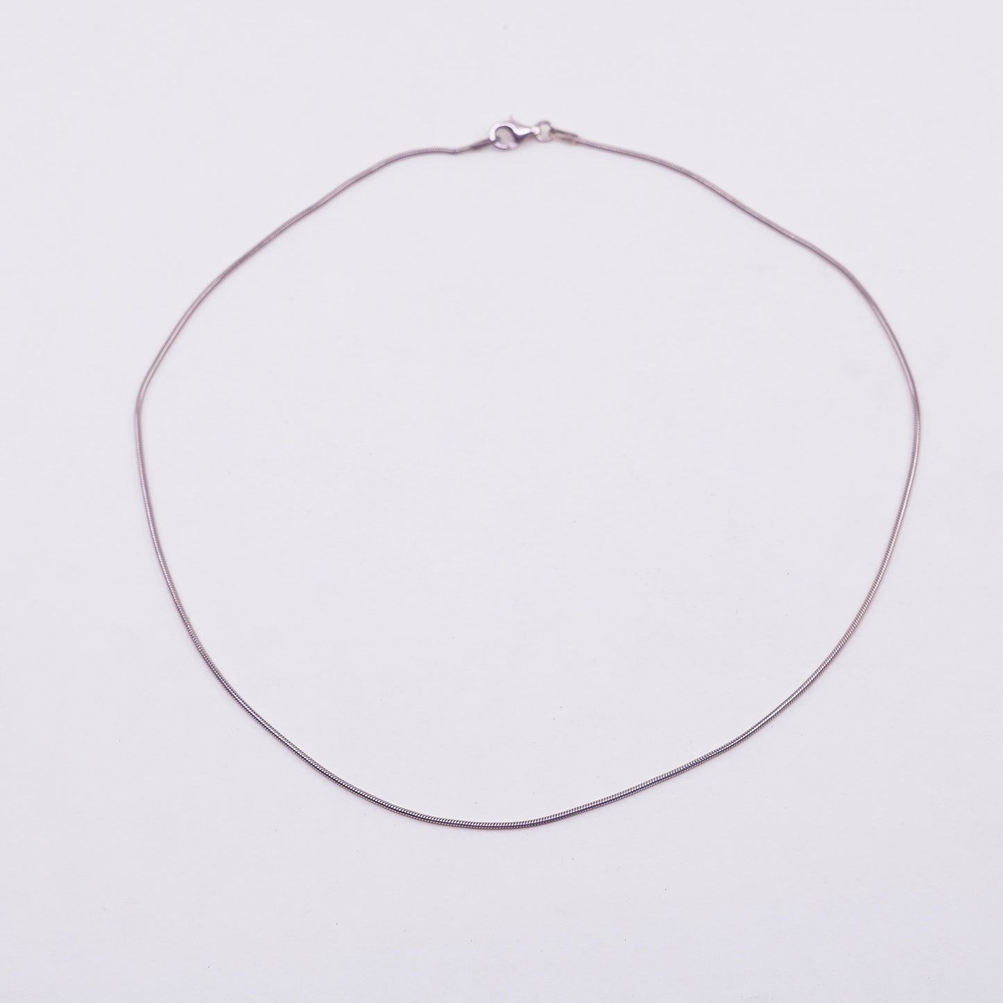 16”, rose gold over sterling silver square snake chain, Italy 925 necklace