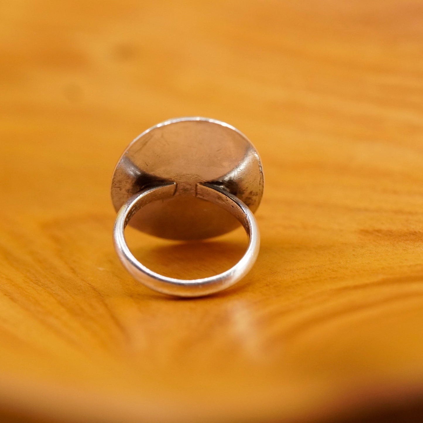 Size 4.5, vintage Sterling 925 silver handmade ring with teardrop turquoise