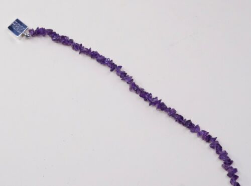 7”, Vtg Sterling 925 Silver Handmade Bracelet W/ Amethyst Nuggets N “friends”