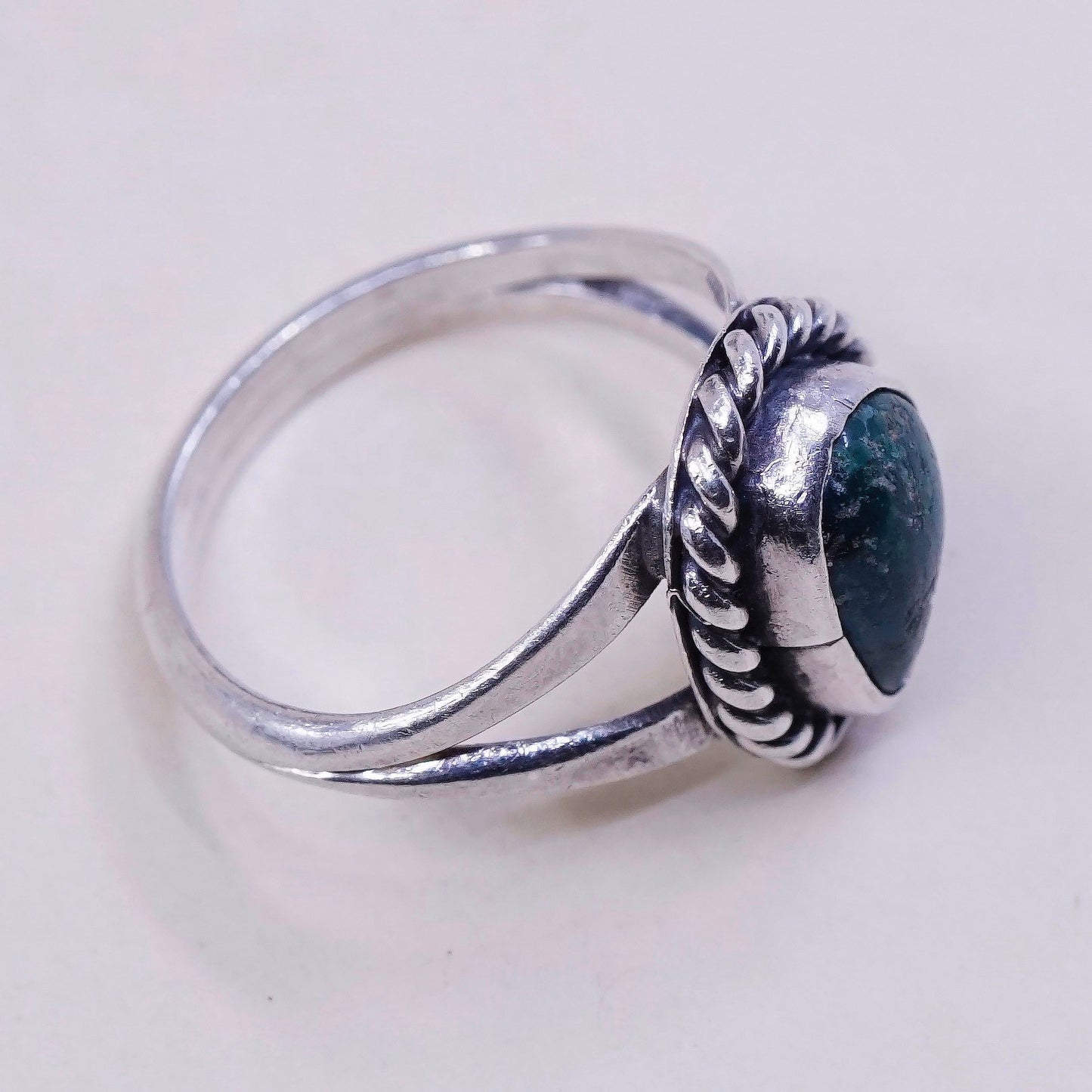 sz 4.5, Native American sterling silver ring, handmade 925 ring with turquoise