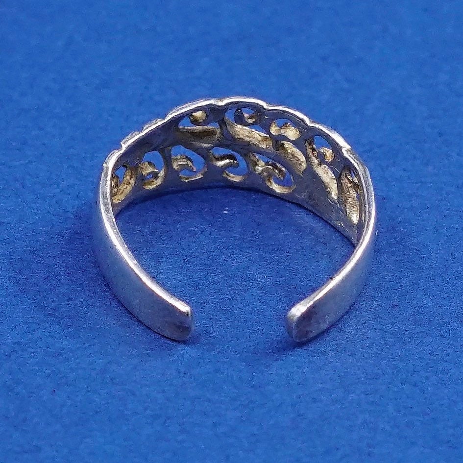Size 1.75, vtg Sterling silver handmade ring, 925 wired band