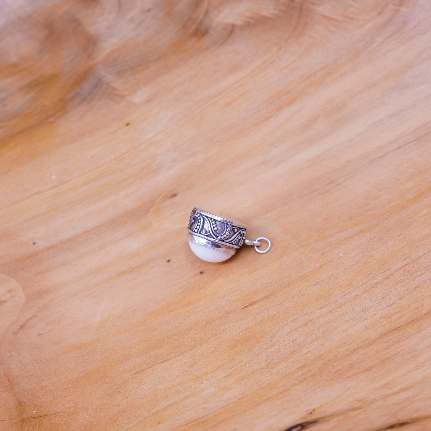 Vintage Sterling 925 Silver Handmade Pendant with moonstone