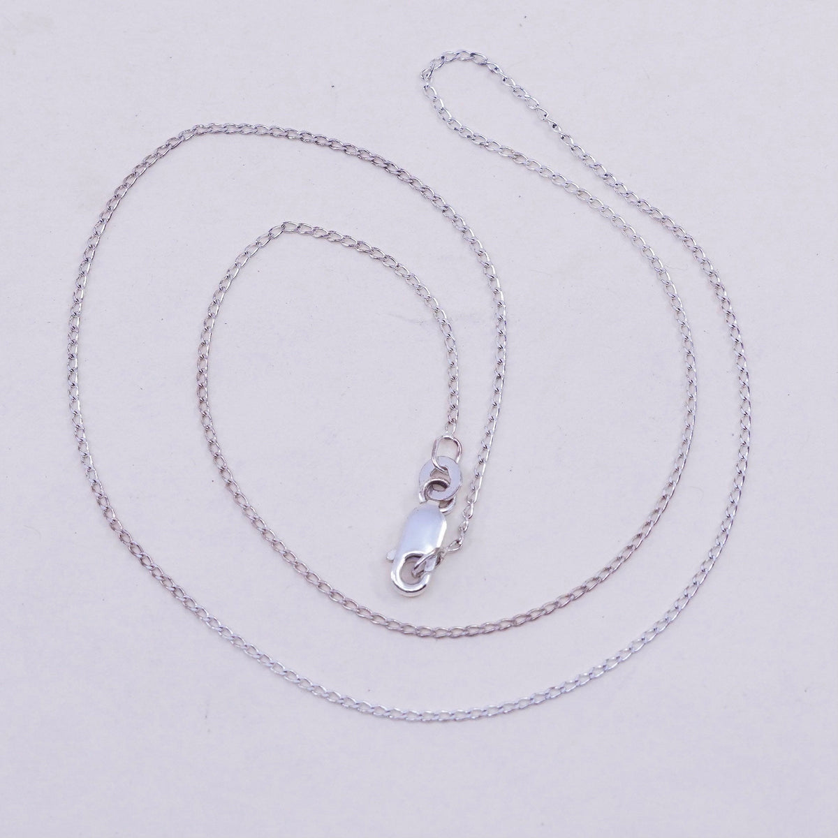18”, 1mm, italy sterling silver handmade necklace, 925 curb chain