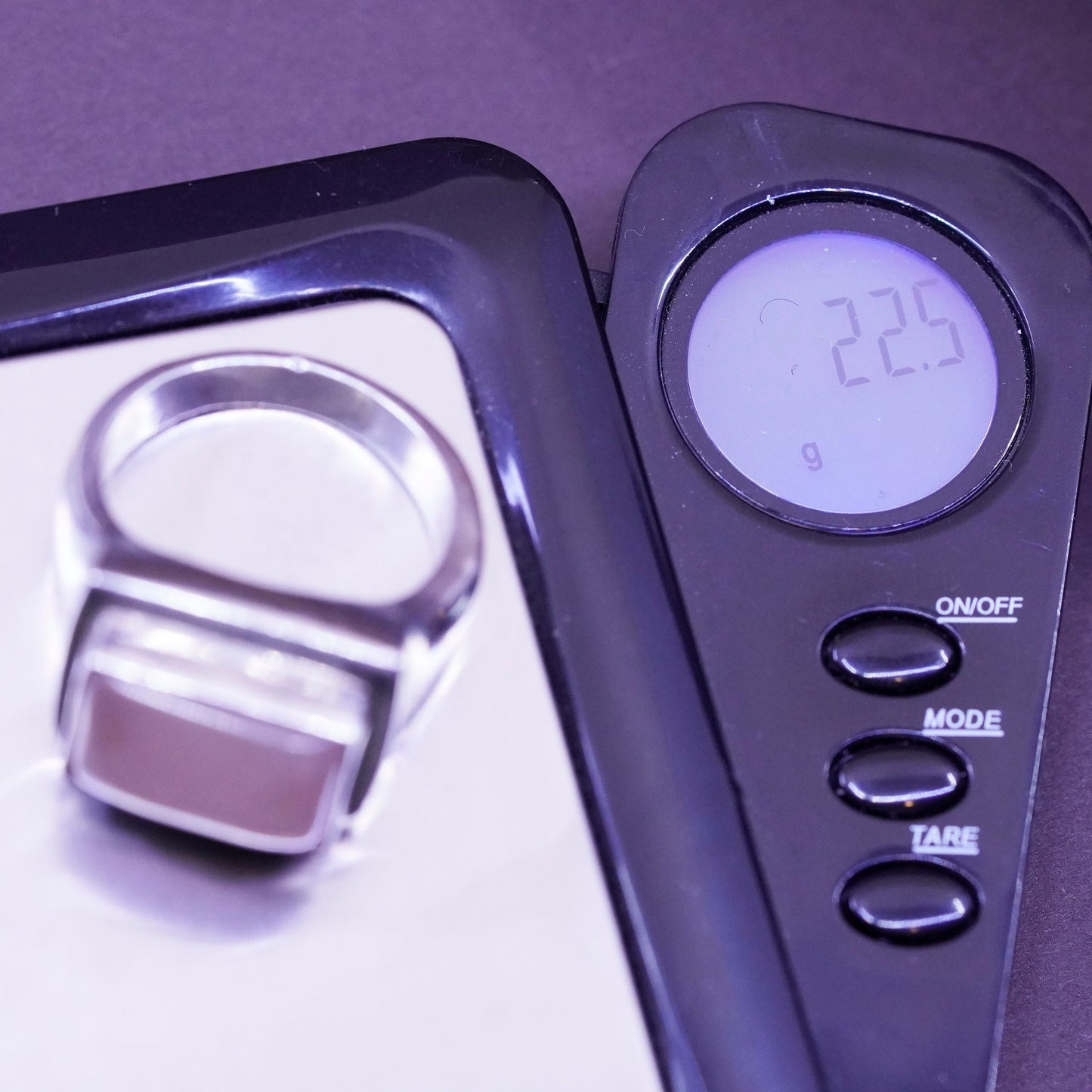 Size 10.5, vintage Sterling 925 silver handmade bold ring with pink Quartz