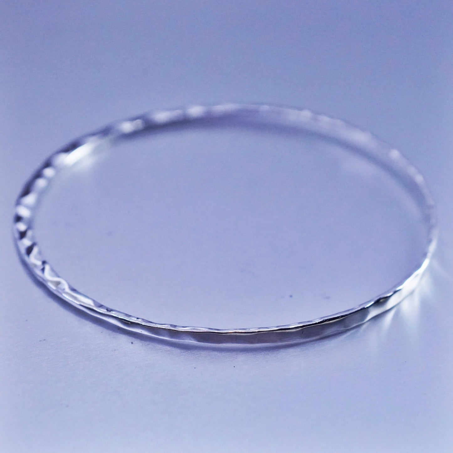 8”, RLM Robert Lee Morris Studio 925 Sterling Silver Hammered Bangle Bracelet