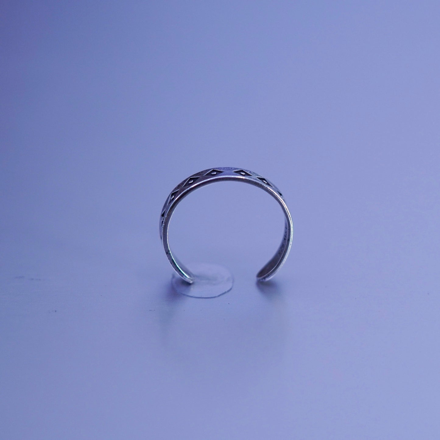 Size 5.5, southwestern Sterling 925 silver handmade ring, textured open band