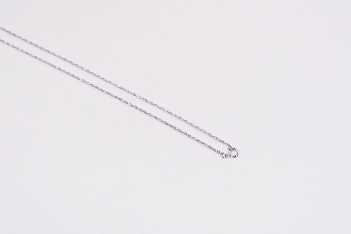 24”, 2mm, vintage Sterling silver necklace, 925 Singapore rope chain