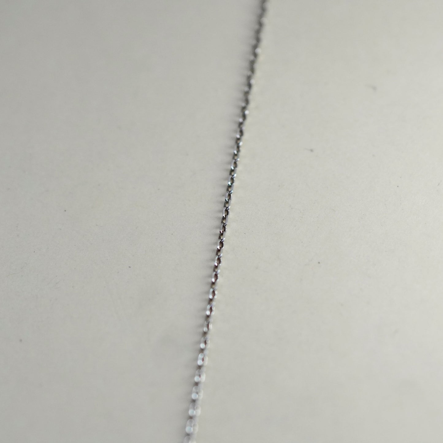 16” 1mm, Vintage Italian sterling 925 silver flatten circle chain, necklace