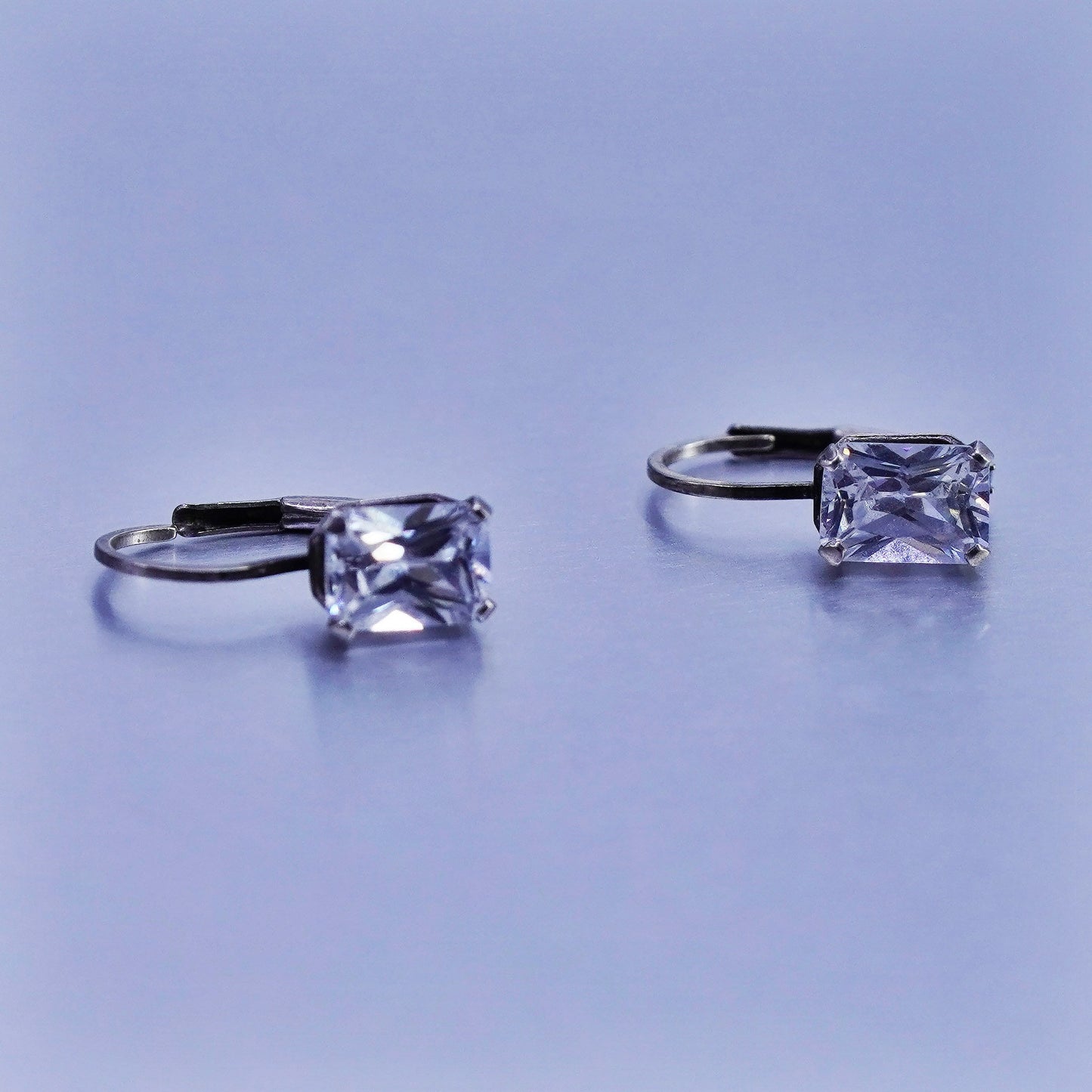 Vintage Sterling 925 silver earrings, dangle and Cz