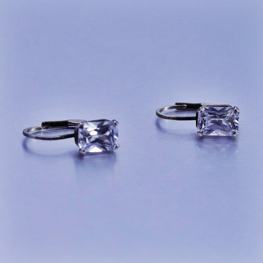 Vintage Sterling 925 silver earrings, dangle and Cz