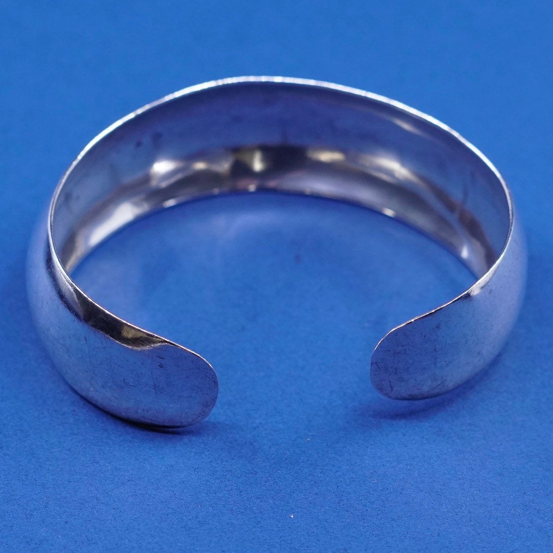 6", vtg Sterling silver handmade bracelet, modern polished 925 cuff
