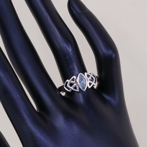 Sz 8.5, Sterling Silver Ring, 925 Silver Ring W/ blue Sapphire