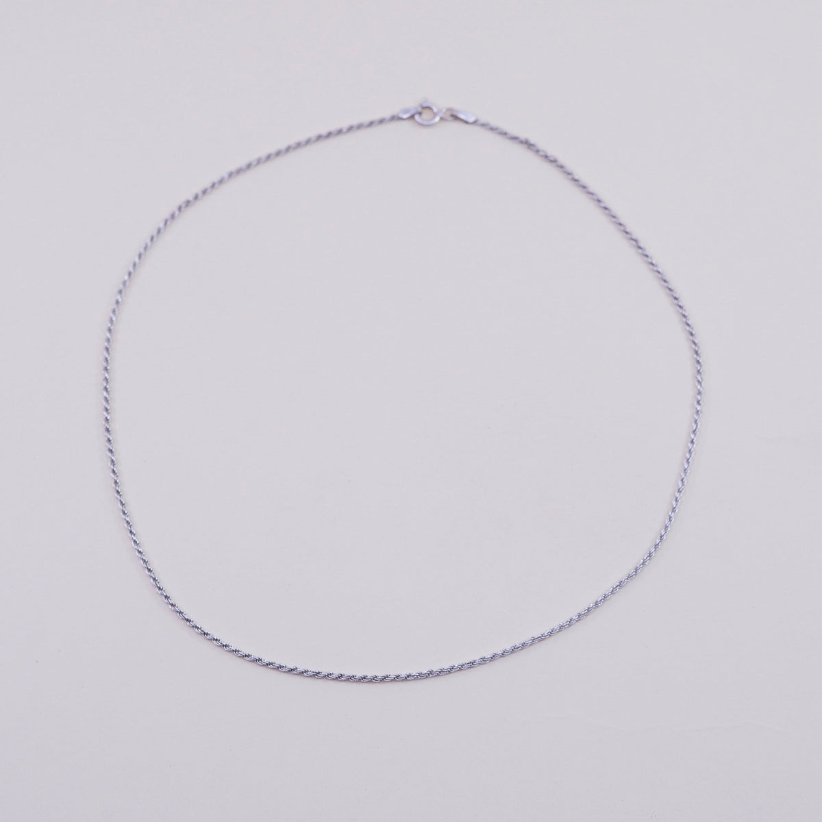 16” 1.6mm, vintage sterling silver necklace, 925 rope rope chain