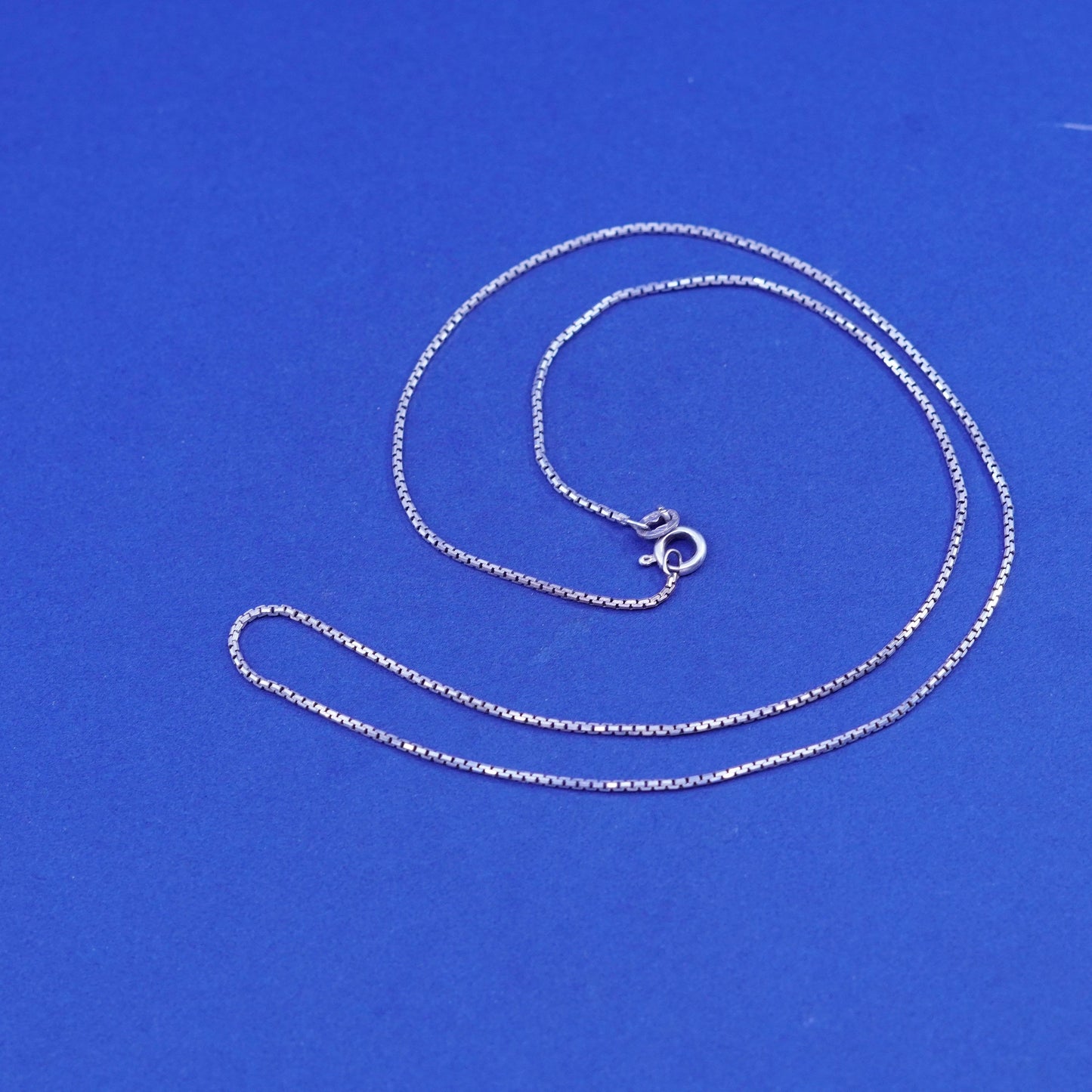 18”, 1mm, vintage Sterling silver necklace, 925 box chain