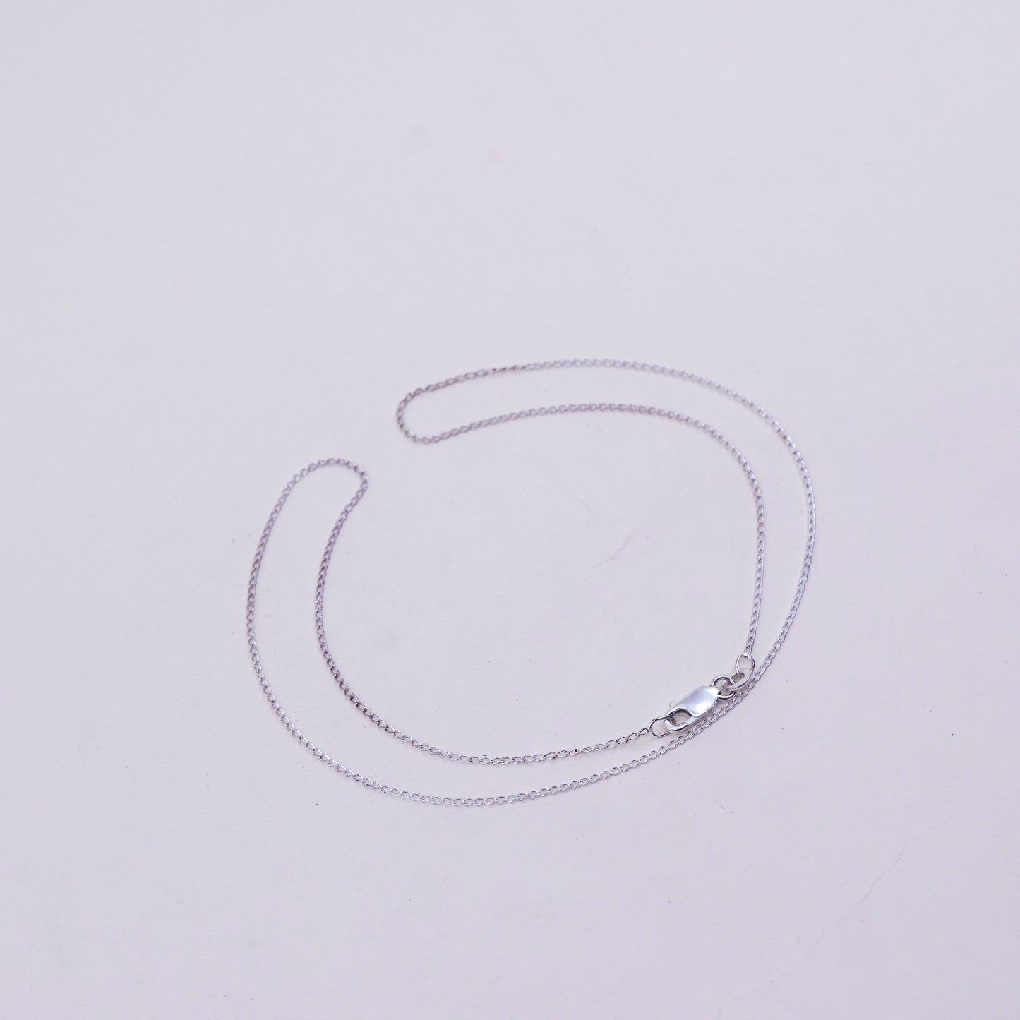 18”, 1mm, italy sterling silver handmade necklace, 925 curb chain