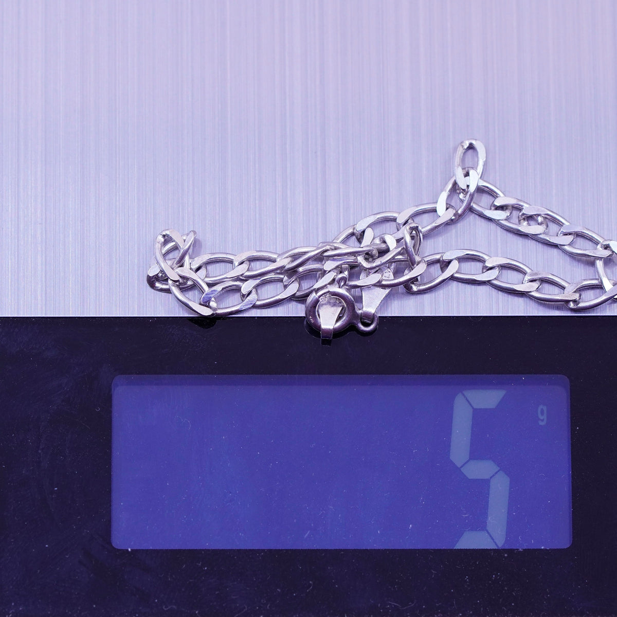 7.25”, Vintage milor sterling silver flatten curb bracelet bold 925 men’s chain