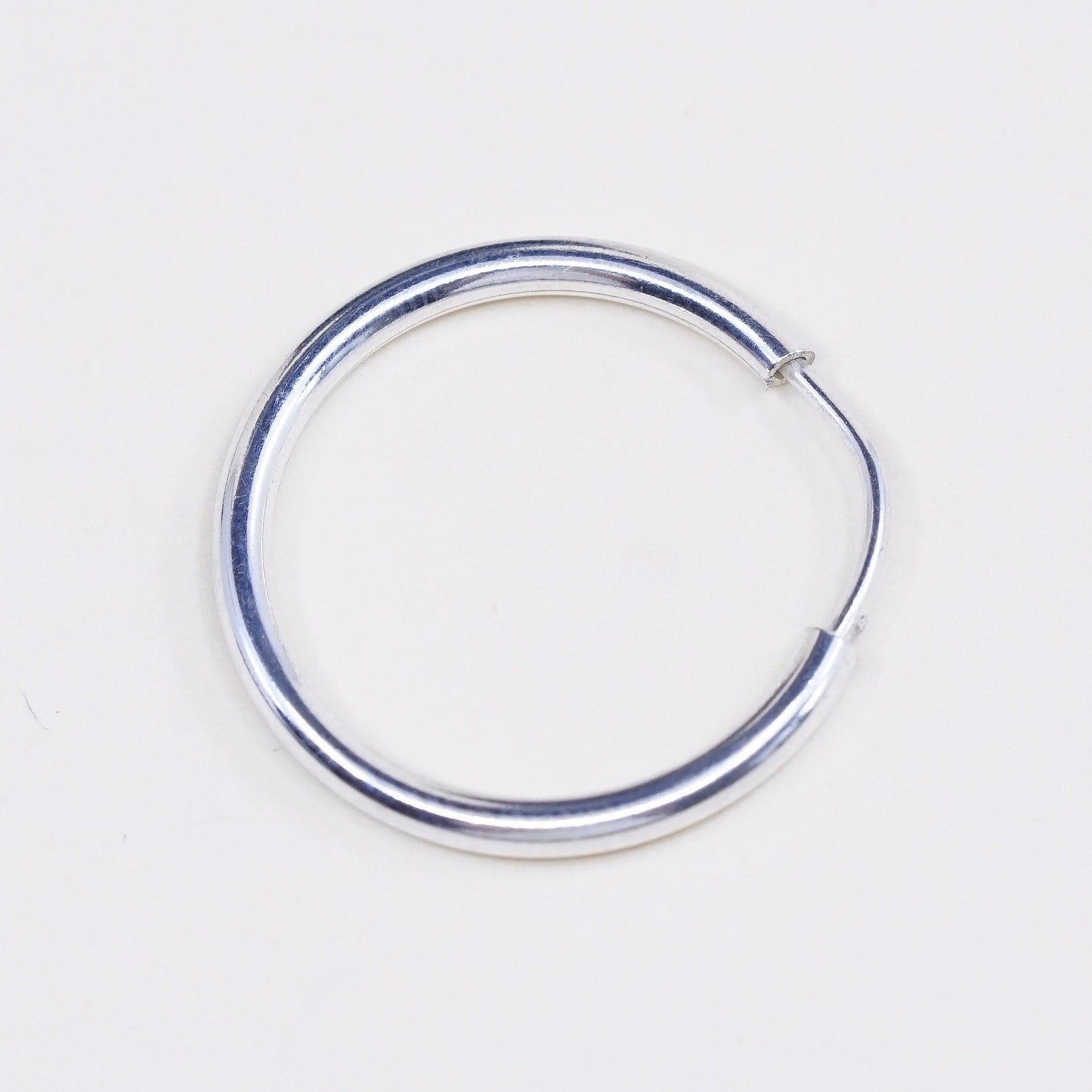 0.75”, Vintage sterling 925 silver loop earrings, minimalist primitive hoops