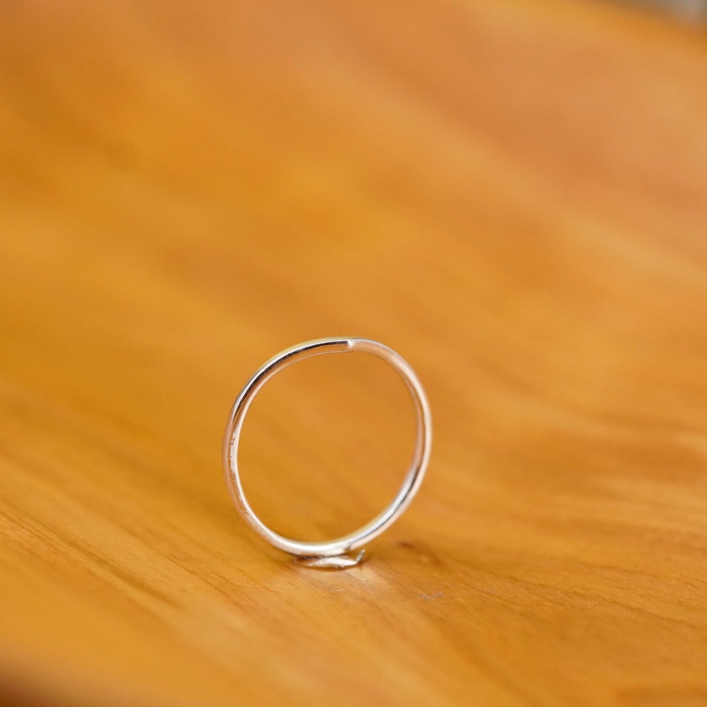 Size 8, vintage Sterling silver handmade ring, 925 thin V shaped band stackable