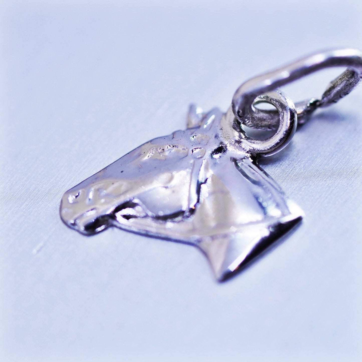 Antique Sterling silver handmade simple 925 horse charm pendant