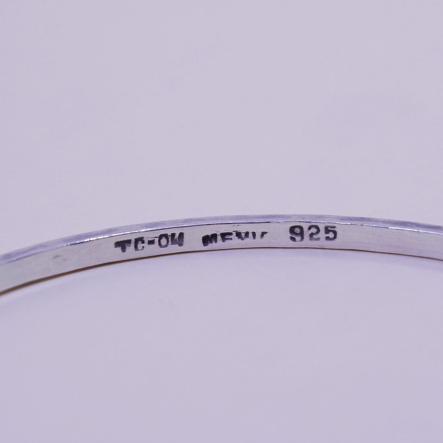 8”, vintage sterling 925 silver handmade stackable bracelet, bangle