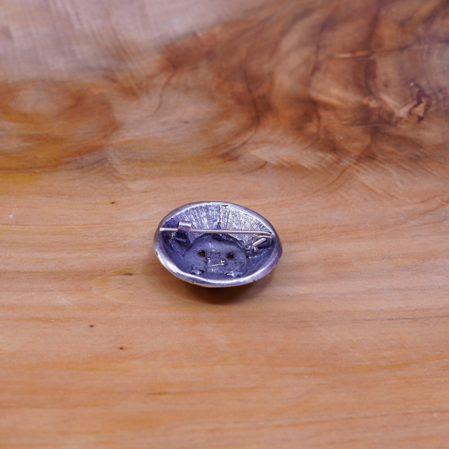 vtg handmade David Andersen sterling 925 silver circle woven textured brooch