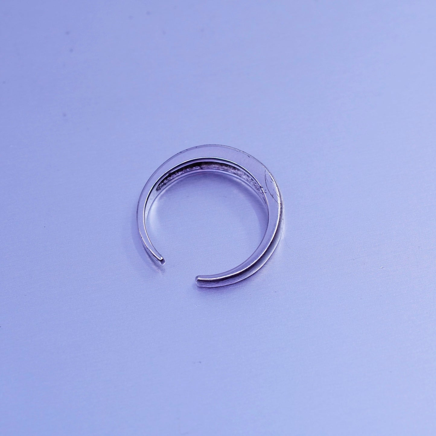 Size 3.25, vintage Sterling 925 silver handmade engagement ring with Cz
