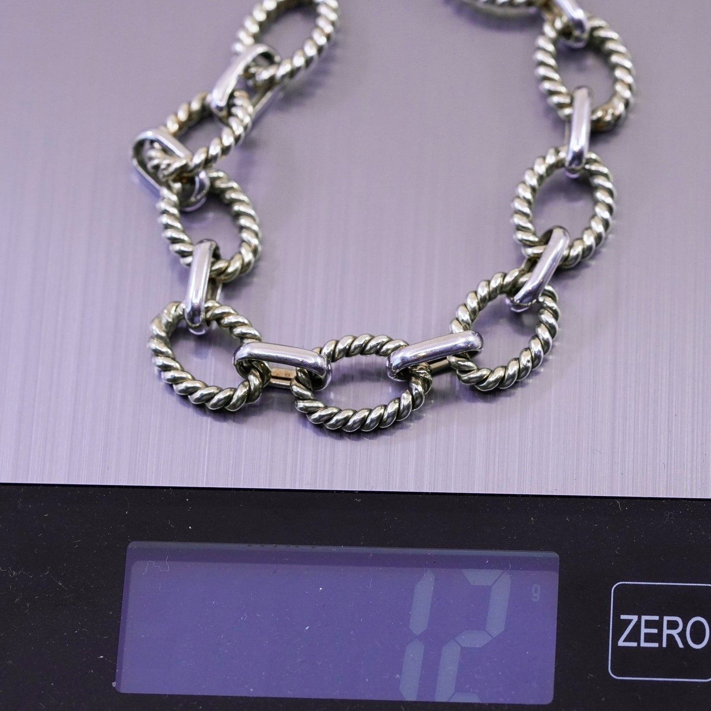 7.5”, Vintage 1/9 14K gold over sterling silver bracelet turkey 925 cable chain
