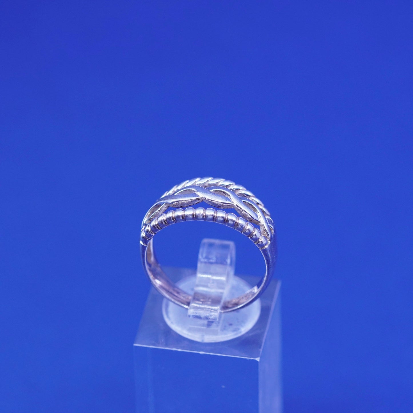 Size 8.25, Sterling silver ring, 925 cable band embossed “friends forever”