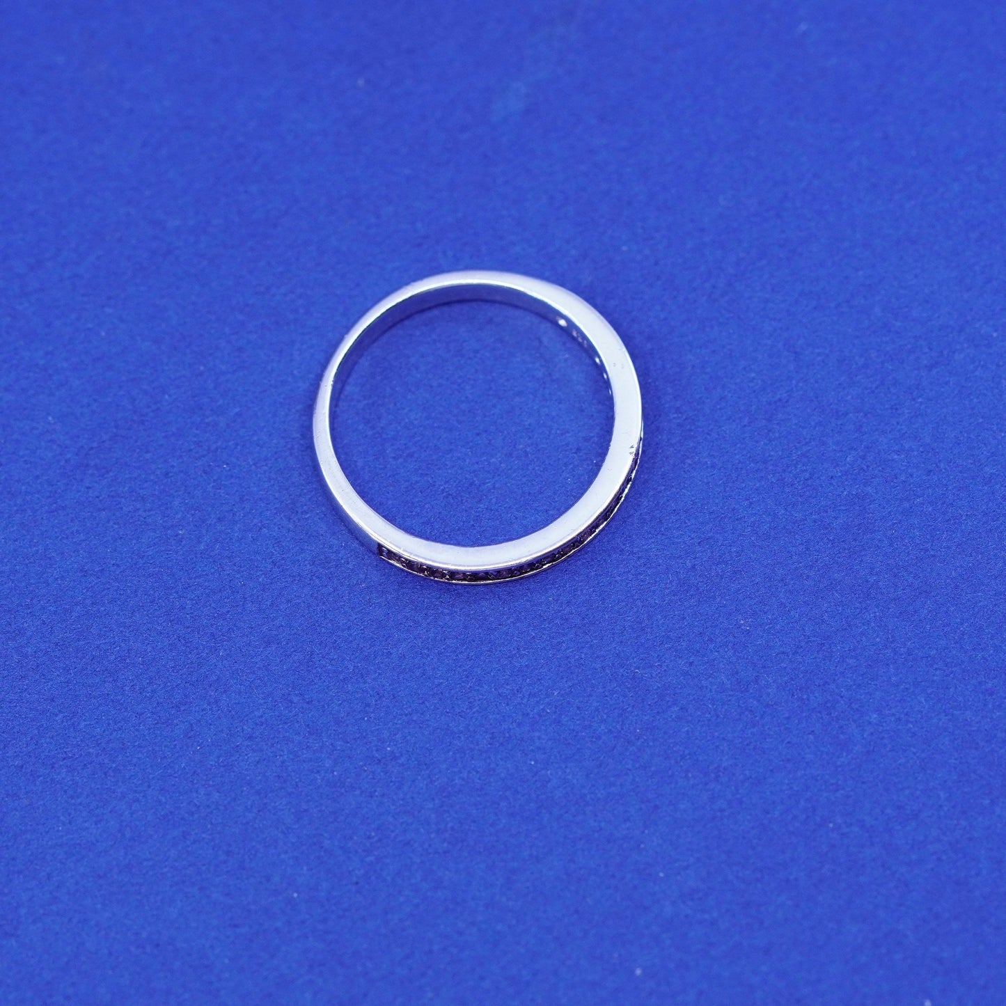 Size 7.25, vintage Sterling silver engagement ring, 925 band with pink crystal