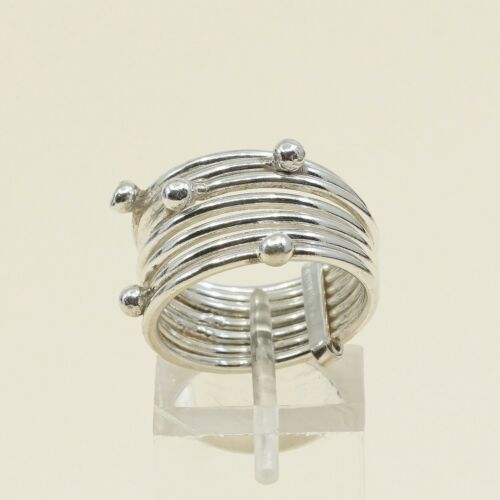 Size 6.5, Vtg stackable Sterling Silver Handmade Ring 925 Bands