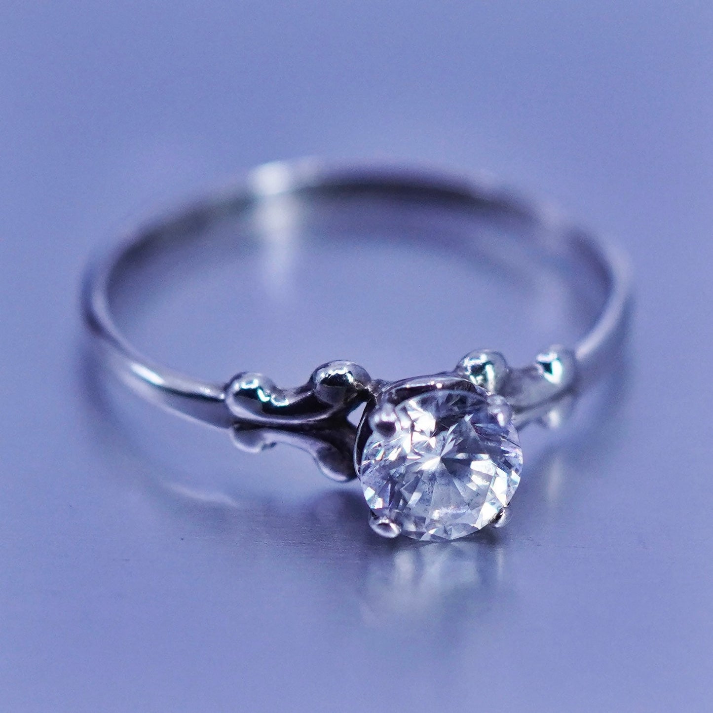 Size 9.5, vintage Kabana Sterling 925 silver handmade engagement ring with Cz