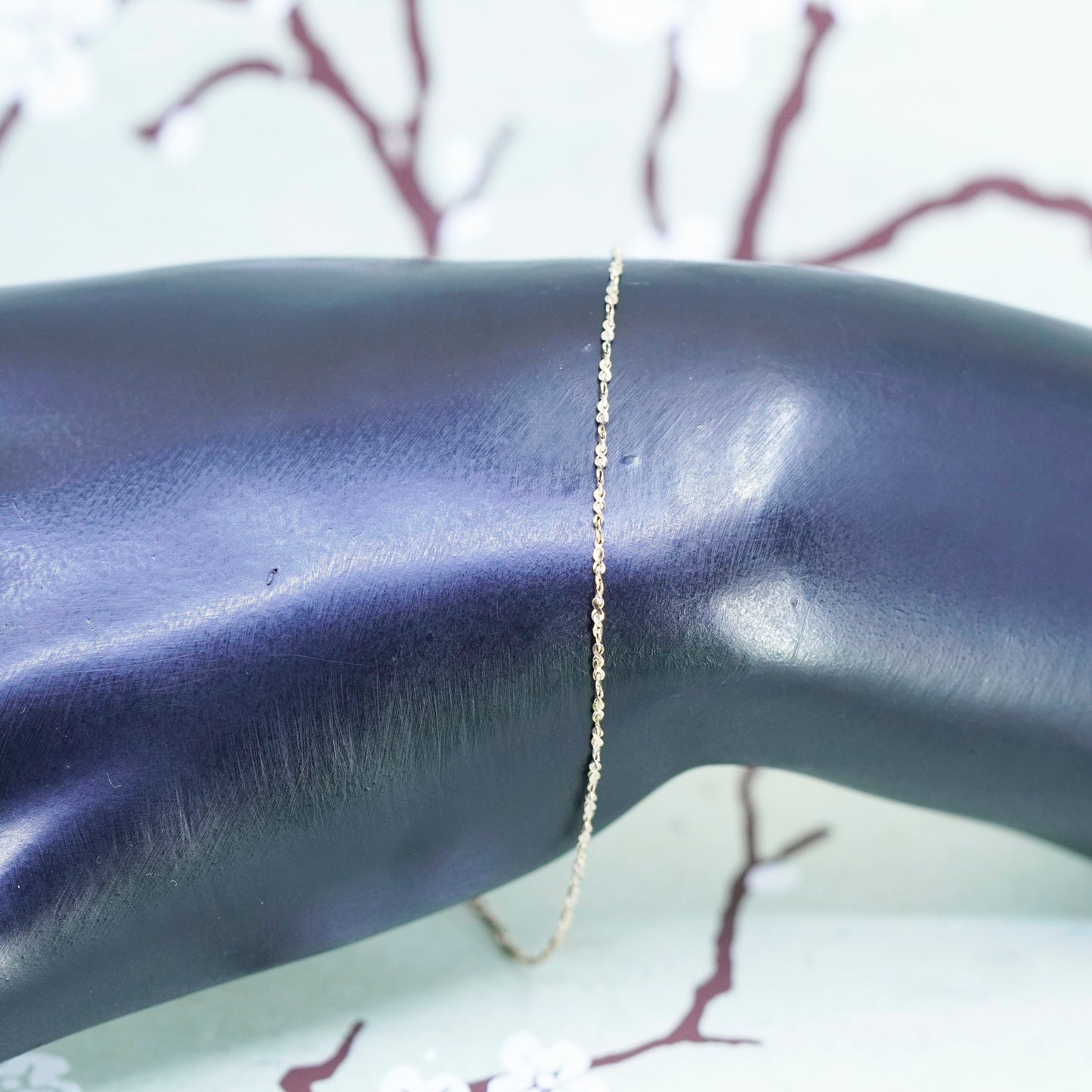 7”, Vintage vermeil gold over twisted sterling 925 silver S link chain bracelet