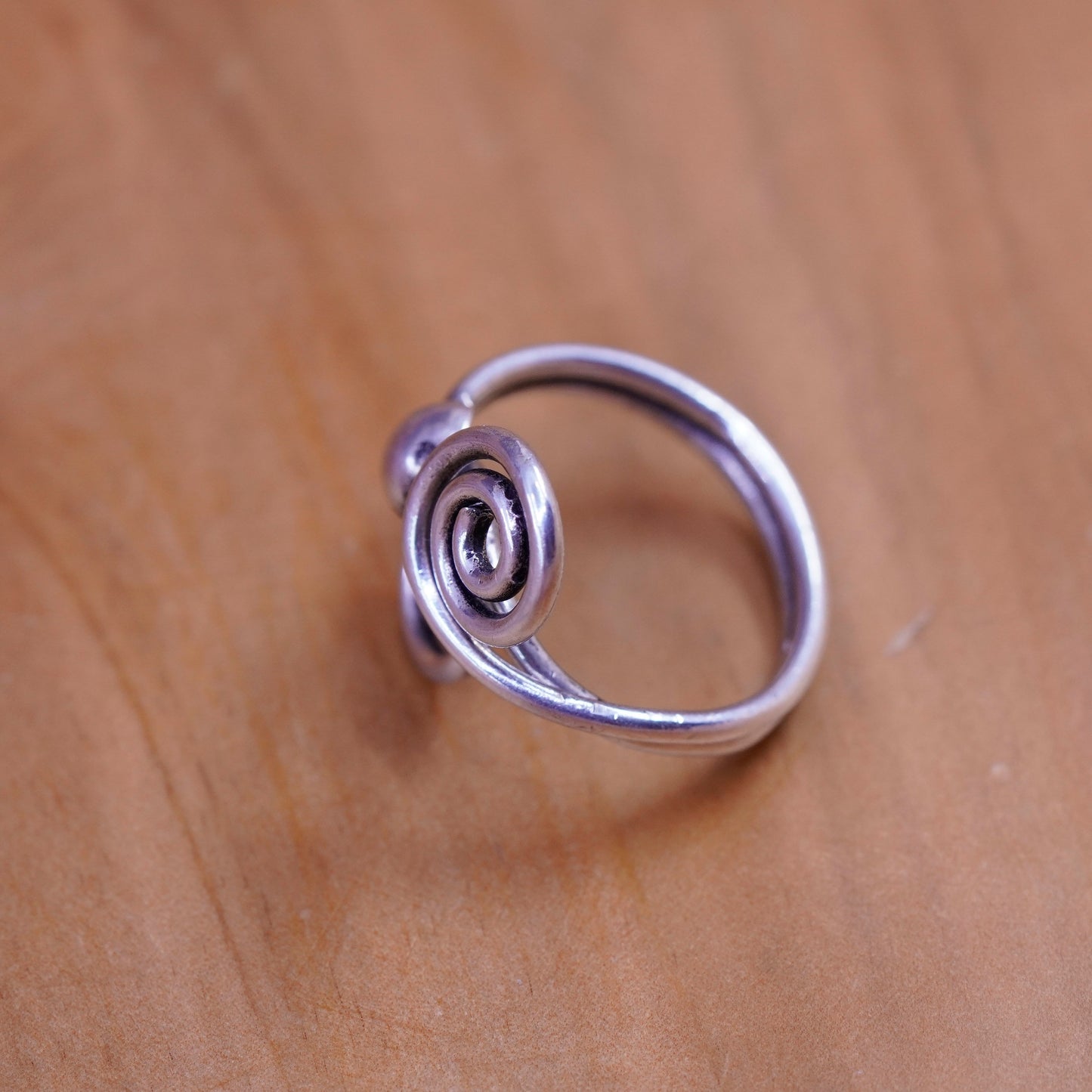 Size 6.5, Sterling silver handmade ring, southwestern 925 filigree swirl band