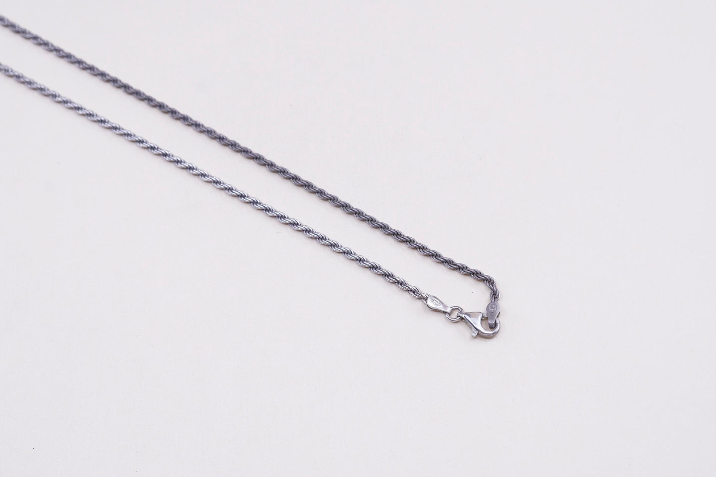 24”, 2mm, vintage SU Sterling silver necklace, 925 French rope chain