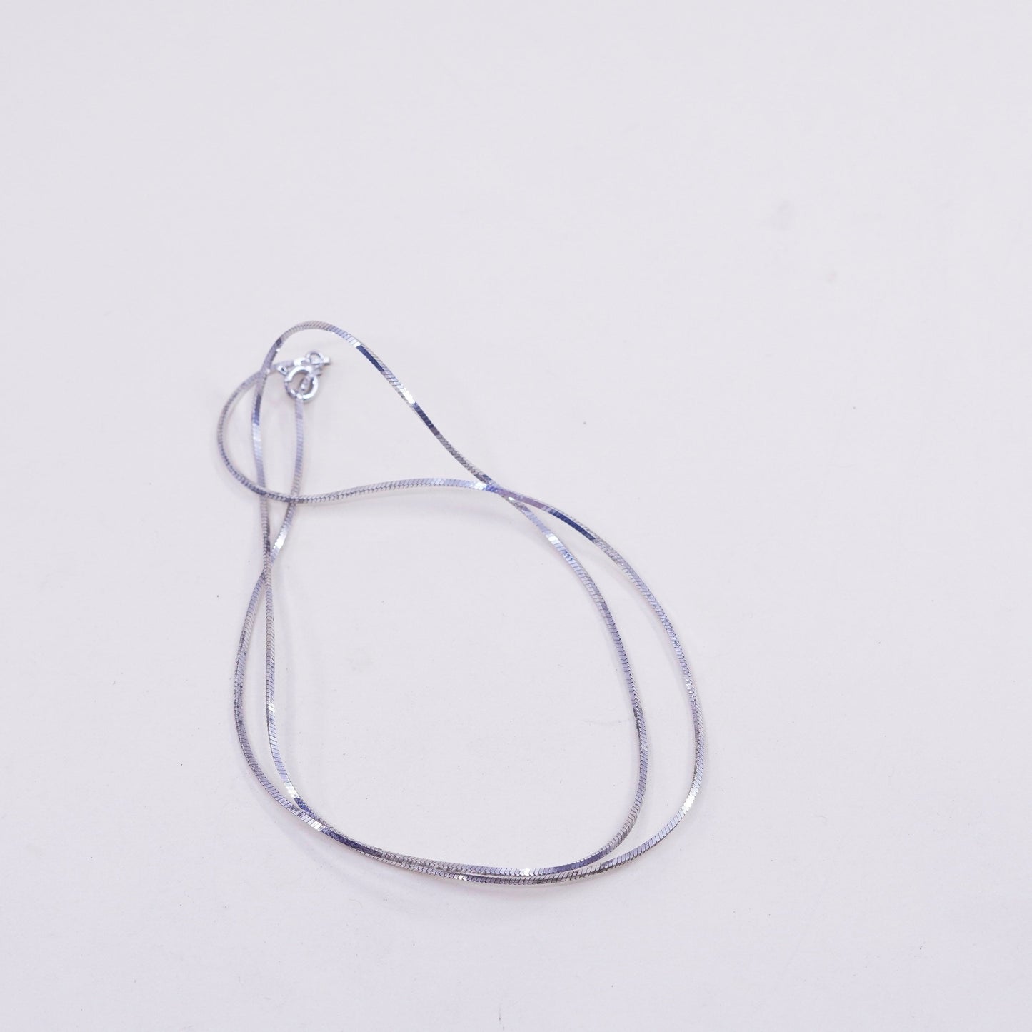 20”, 1mm, Vintage sterling silver square snake chain, Italy 925 necklace