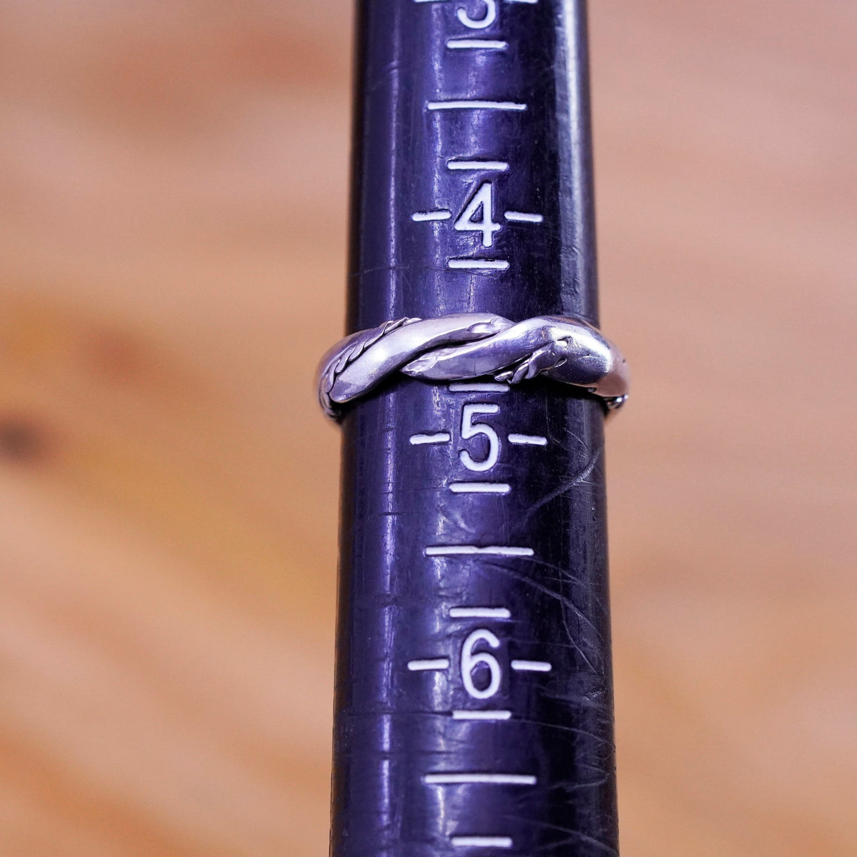 Size 4.5, vintage Sterling silver handmade ring, 925 cable band ring