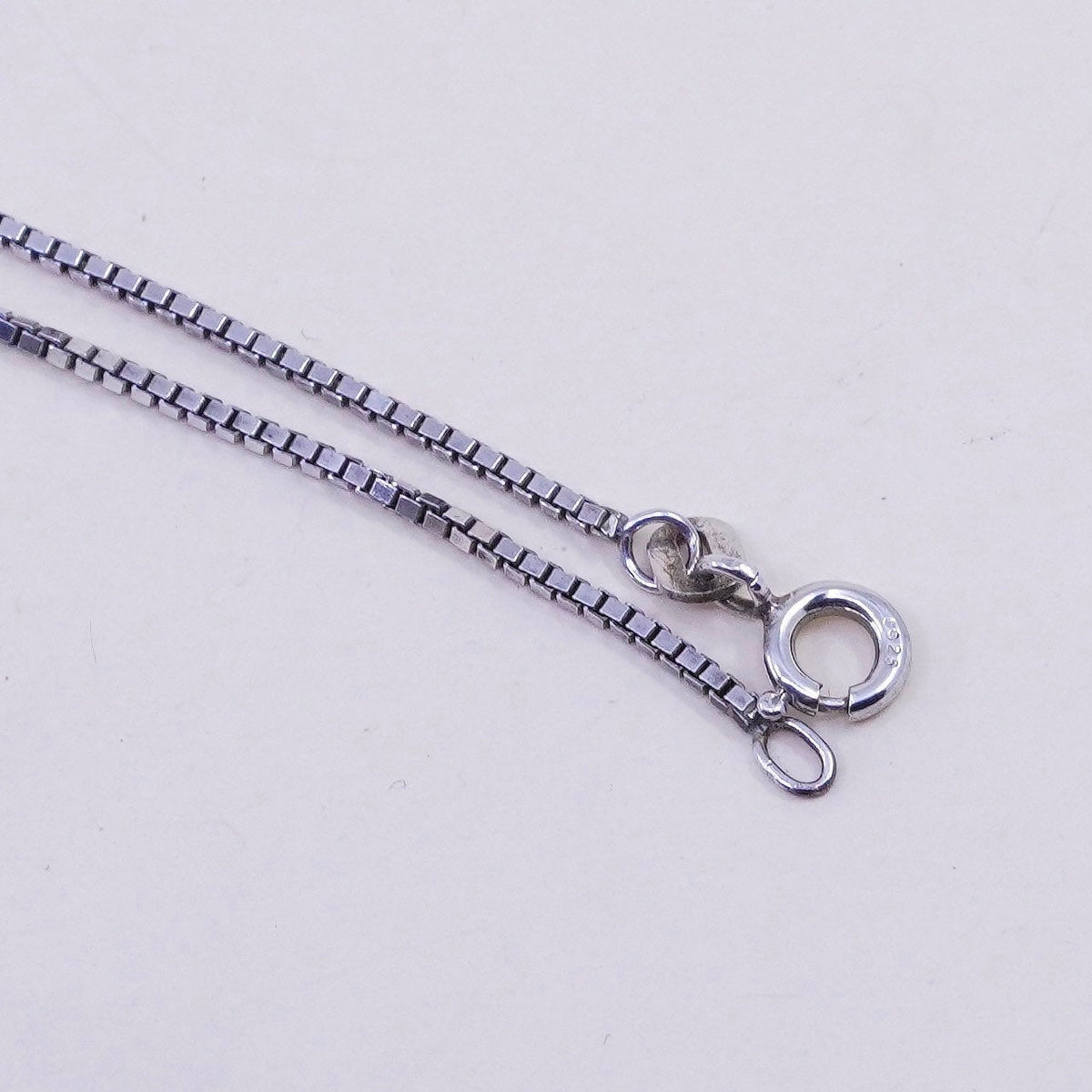 24”, 1mm, Vintage Italian sterling 925 silver box chain, necklace