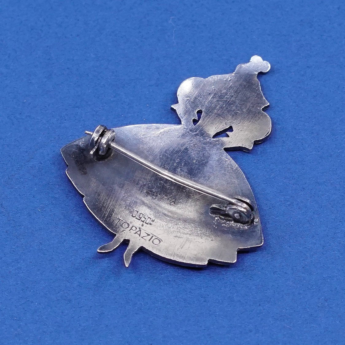 sterling silver Topazio 950 brooch, Portuguese Woman w/ Filigree Dress Peasant