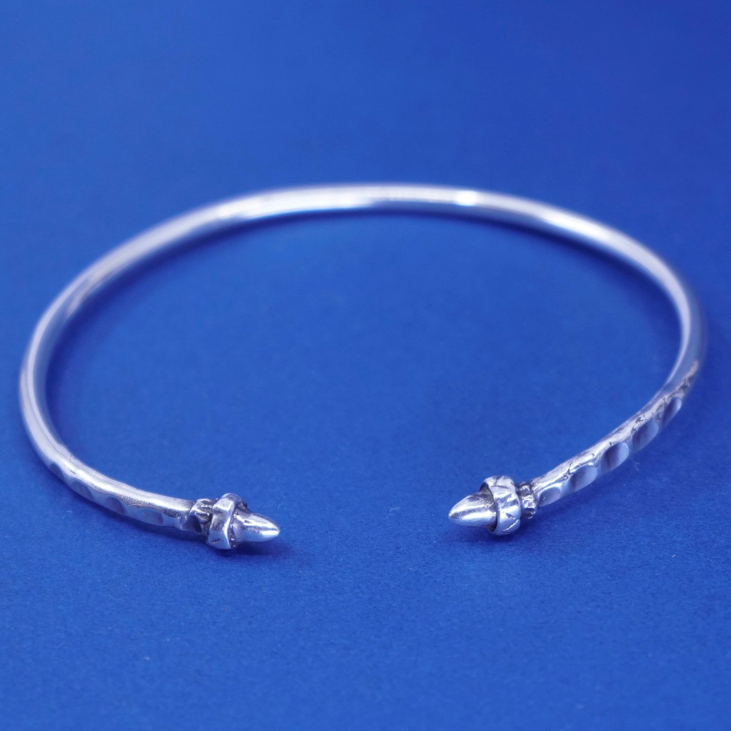 8.5”, vtg sterling silver handmade bracelet, stackable 925 cuff with arrow