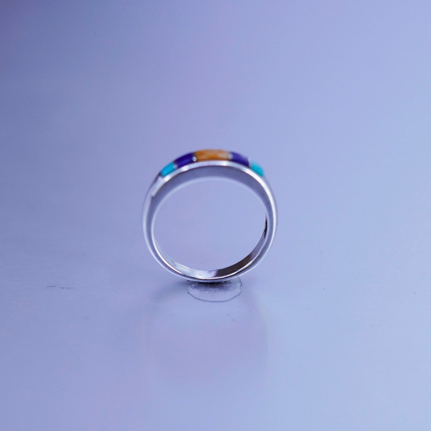 Size 7.25, Native American WJ Waldeck Johnson Sterling 925 silver handmade ring