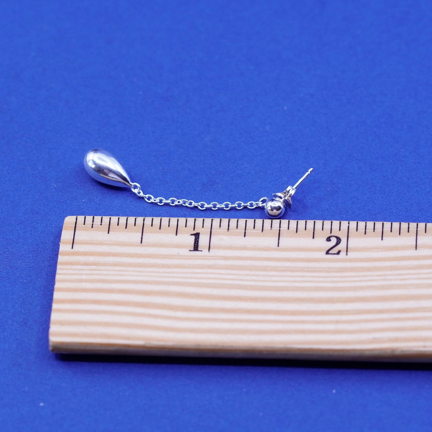 Vintage Sterling silver Handmade earrings, 925 teardrop Dangles